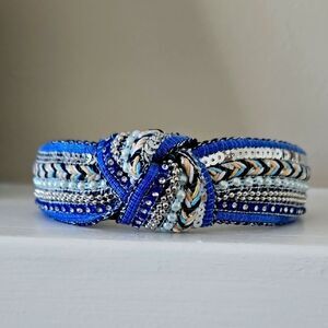 NWO Blue and Silver Braided Headband